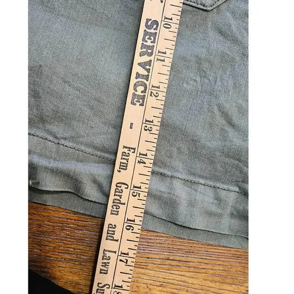 Simply Vera Wang Mid Rise Shorts Denim Bottoms Womens Plus Size 16 Olive Green - Picture 6 of 8